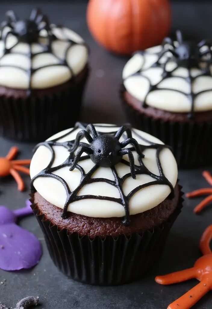 30+ Halloween Cupcake Ideas That Are Spooky Sweet & Fun to Make - 1. Spider Web Cupcakes