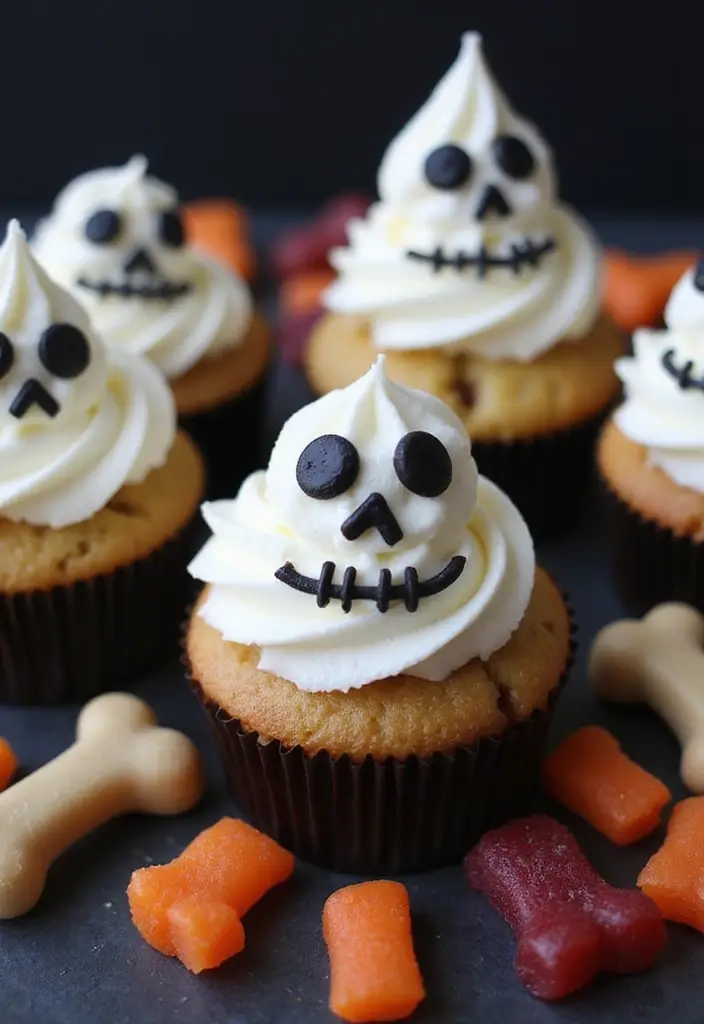 30+ Halloween Cupcake Ideas That Are Spooky Sweet & Fun to Make - 12. Skeleton Cupcakes