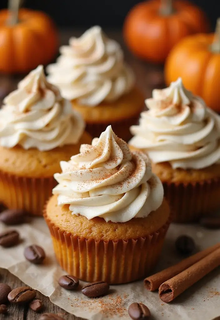 30+ Halloween Cupcake Ideas That Are Spooky Sweet & Fun to Make - 19. Pumpkin Spice Latte Cupcakes