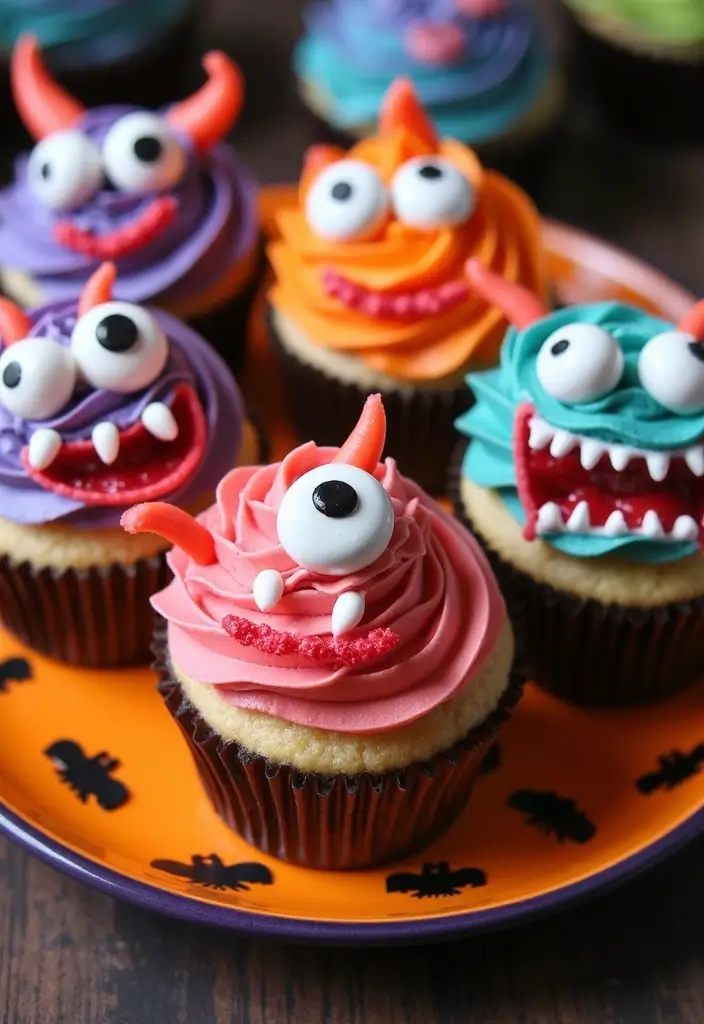 30+ Halloween Cupcake Ideas That Are Spooky Sweet & Fun to Make - 21. Monster Mash Cupcakes