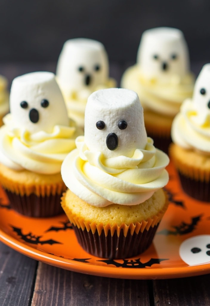 30+ Halloween Cupcake Ideas That Are Spooky Sweet & Fun to Make - 26. Sweet & Sour Ghost Cupcakes
