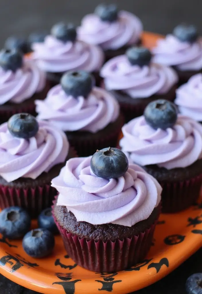 30+ Halloween Cupcake Ideas That Are Spooky Sweet & Fun to Make - 27. Boo Berry Cupcakes