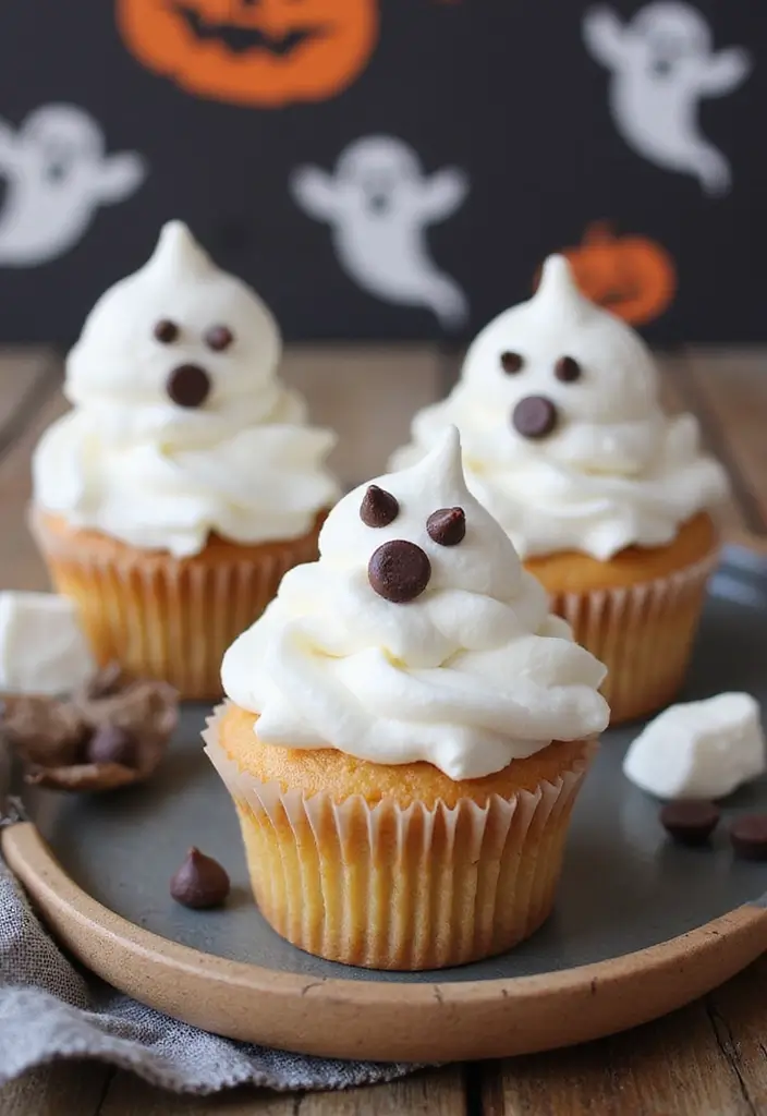 30+ Halloween Cupcake Ideas That Are Spooky Sweet & Fun to Make - 3. Ghostly Cupcakes
