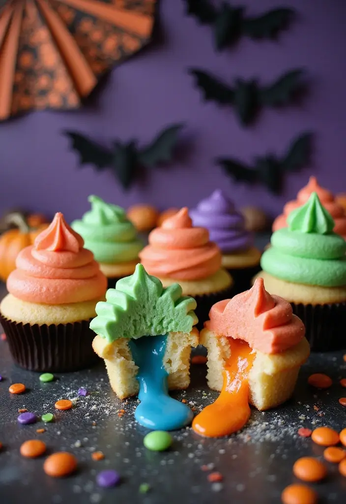 30+ Halloween Cupcake Ideas That Are Spooky Sweet & Fun to Make - 30. Spooky Surprise Cupcakes