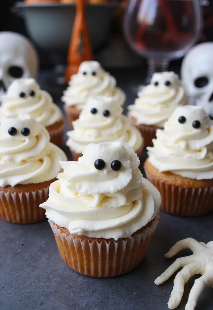30+ Halloween Cupcake Ideas That Are Spooky Sweet & Fun to Make - 4. Mummy Cupcakes