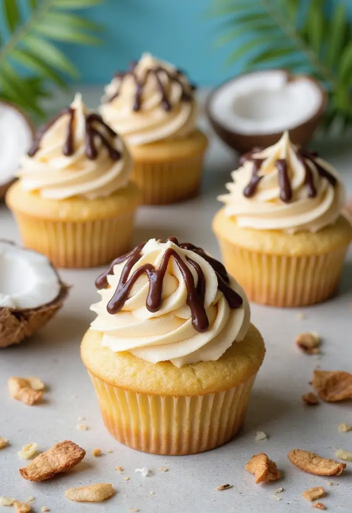 30 Summer Cupcake Ideas That Are Fresh Fruity & Fun - 11. Coconut Macaroon Cupcakes