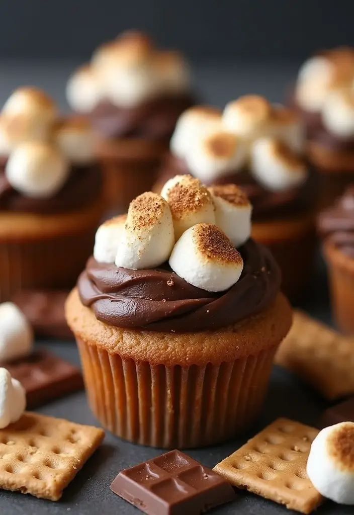 30 Summer Cupcake Ideas That Are Fresh Fruity & Fun - 13. S'mores Cupcakes