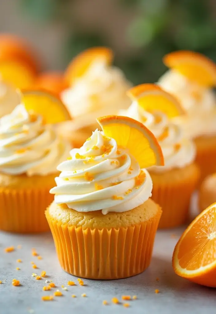 30 Summer Cupcake Ideas That Are Fresh Fruity & Fun - 14. Orange Creamsicle Cupcakes
