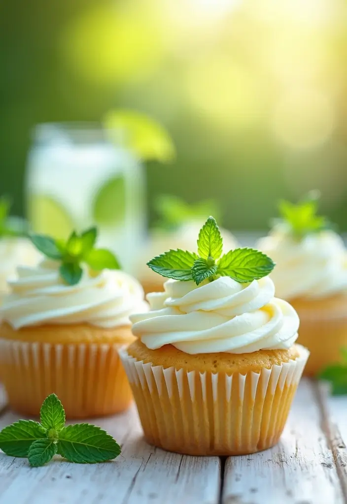 30 Summer Cupcake Ideas That Are Fresh Fruity & Fun - 16. Mint Mojito Cupcakes