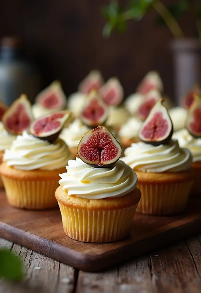 30 Summer Cupcake Ideas That Are Fresh Fruity & Fun - 18. Fig and Goat Cheese Cupcakes