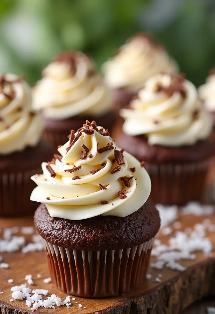 30 Summer Cupcake Ideas That Are Fresh Fruity & Fun - 21. Chocolate Coconut Bliss