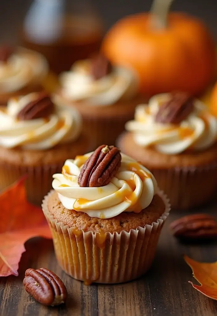 30 Summer Cupcake Ideas That Are Fresh Fruity & Fun - 22. Maple Pecan Pie Cupcakes