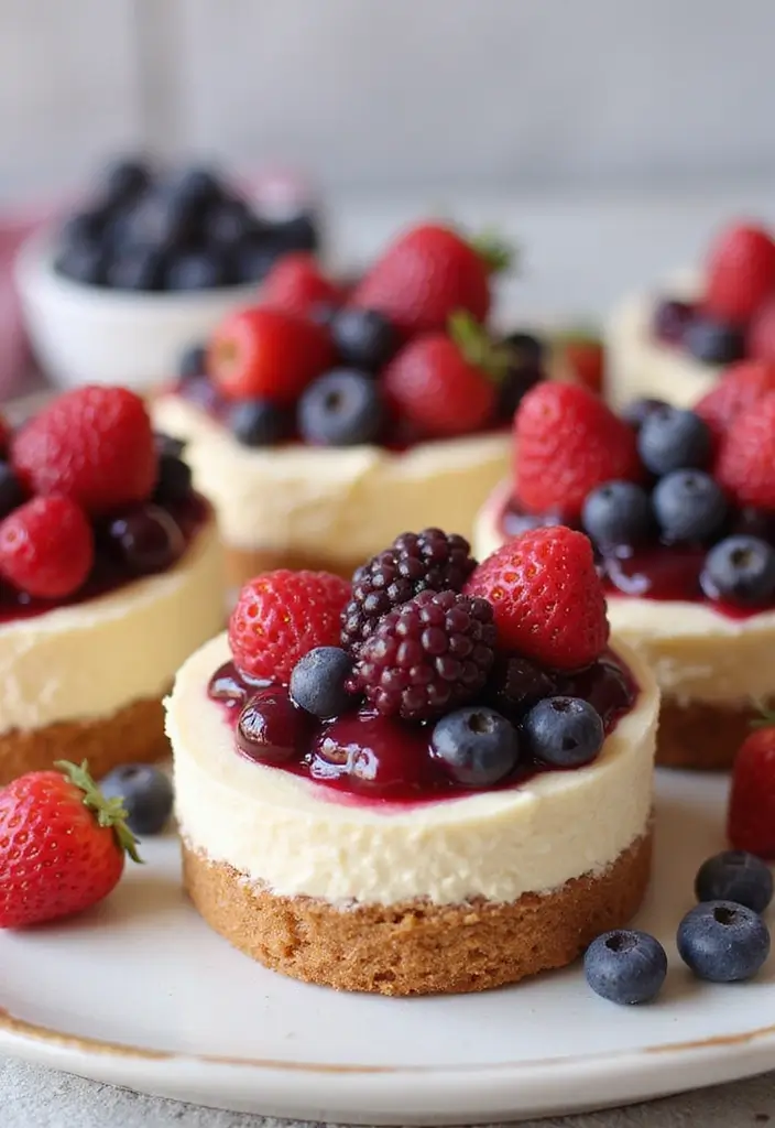 30 Summer Cupcake Ideas That Are Fresh Fruity & Fun - 28. Berry Cheesecake Cupcakes