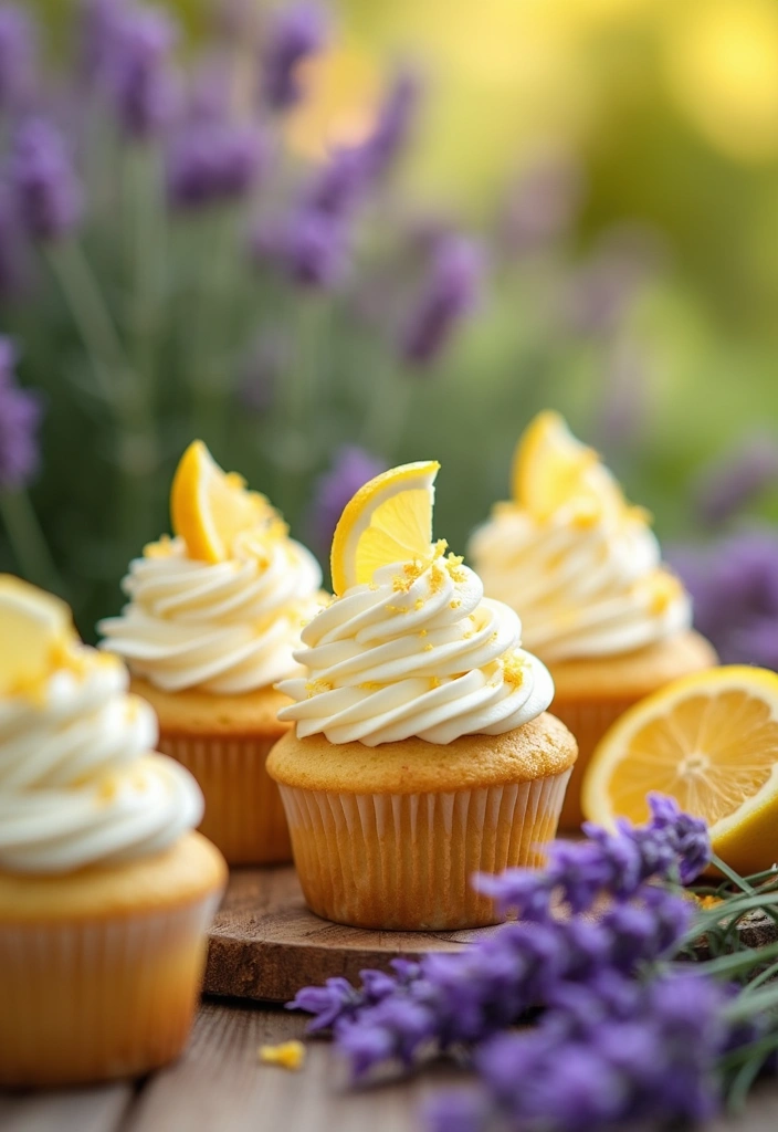 30 Summer Cupcake Ideas That Are Fresh Fruity & Fun - 29. Lavender Lemon Cupcakes