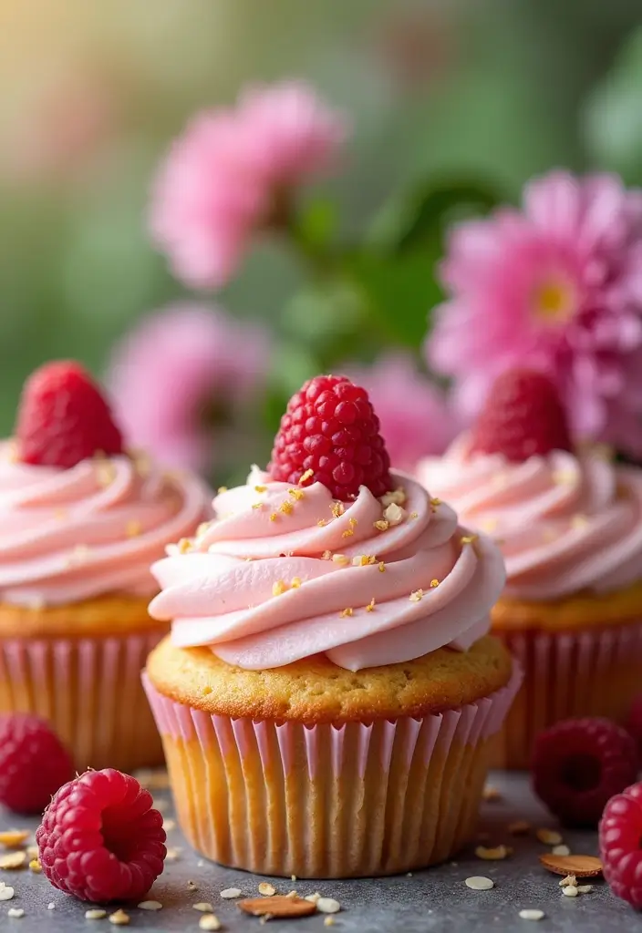30 Summer Cupcake Ideas That Are Fresh Fruity & Fun - 30. Raspberry Almond Cake Cupcakes