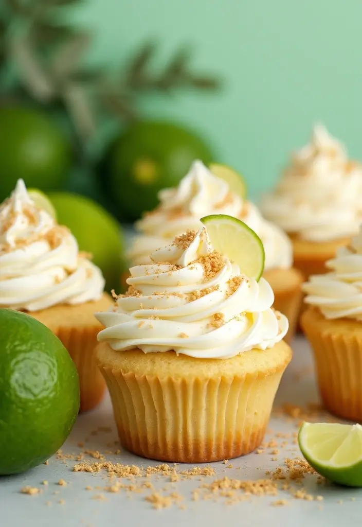 30 Summer Cupcake Ideas That Are Fresh Fruity & Fun - 4. Key Lime Pie Cupcakes