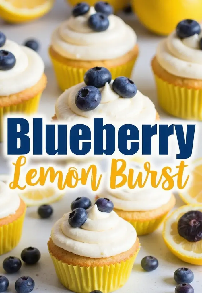 30 Summer Cupcake Ideas That Are Fresh Fruity & Fun - 5. Blueberry Lemon Burst