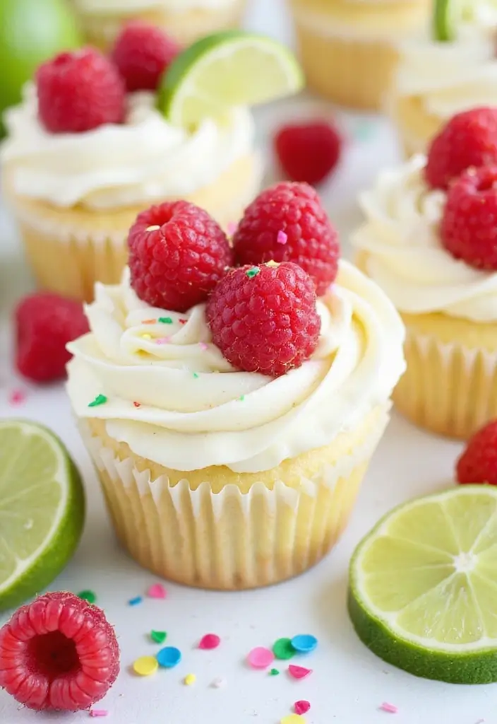 30 Summer Cupcake Ideas That Are Fresh Fruity & Fun - 6. Raspberry Lime Rickey