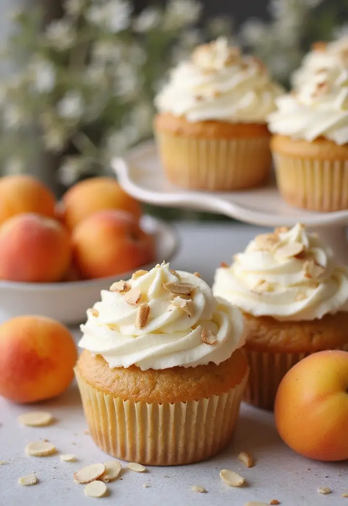 30 Summer Cupcake Ideas That Are Fresh Fruity & Fun - 9. Apricot Almond Delight