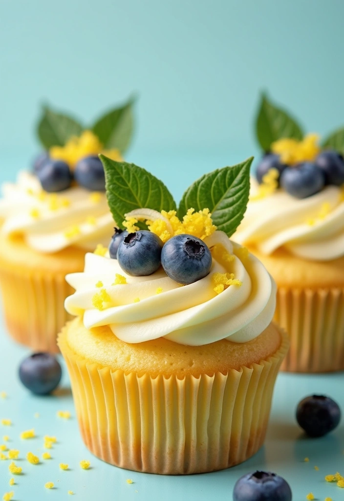 30 Sweet 16 Cupcake Ideas That Are Totally Instagram-Worthy - 22. Lemon Blueberry Cupcakes