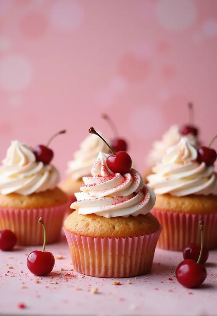 30 Sweet 16 Cupcake Ideas That Are Totally Instagram-Worthy - 24. Cherry Almond Cupcakes