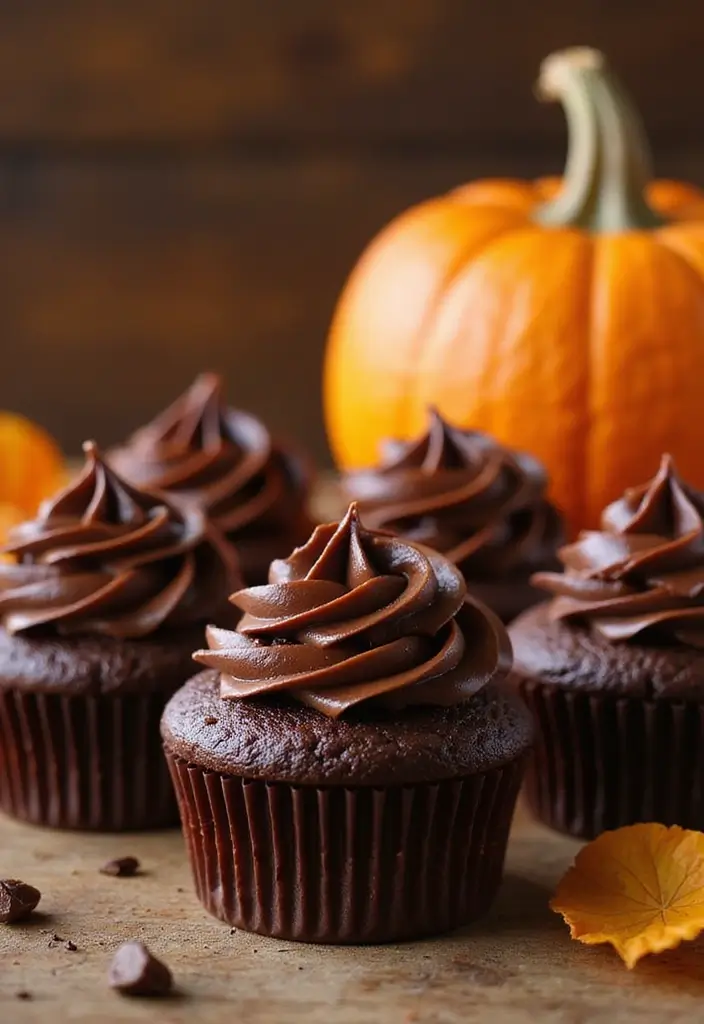 30 Sweet 16 Cupcake Ideas That Are Totally Instagram-Worthy - 9. Chocolate Pumpkin Cupcakes
