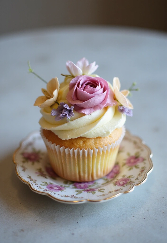 30 Wedding Cupcake Ideas for Elegant Dessert Tables - 1. Floral Whimsies