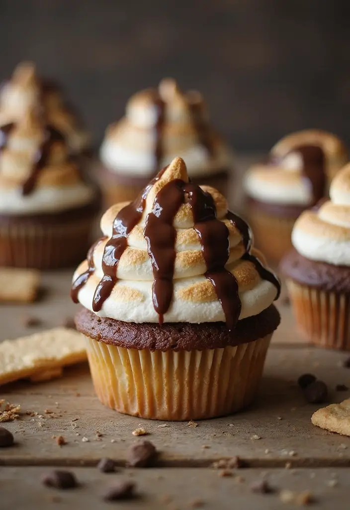 30 Wedding Cupcake Ideas for Elegant Dessert Tables - 19. S'mores Delight