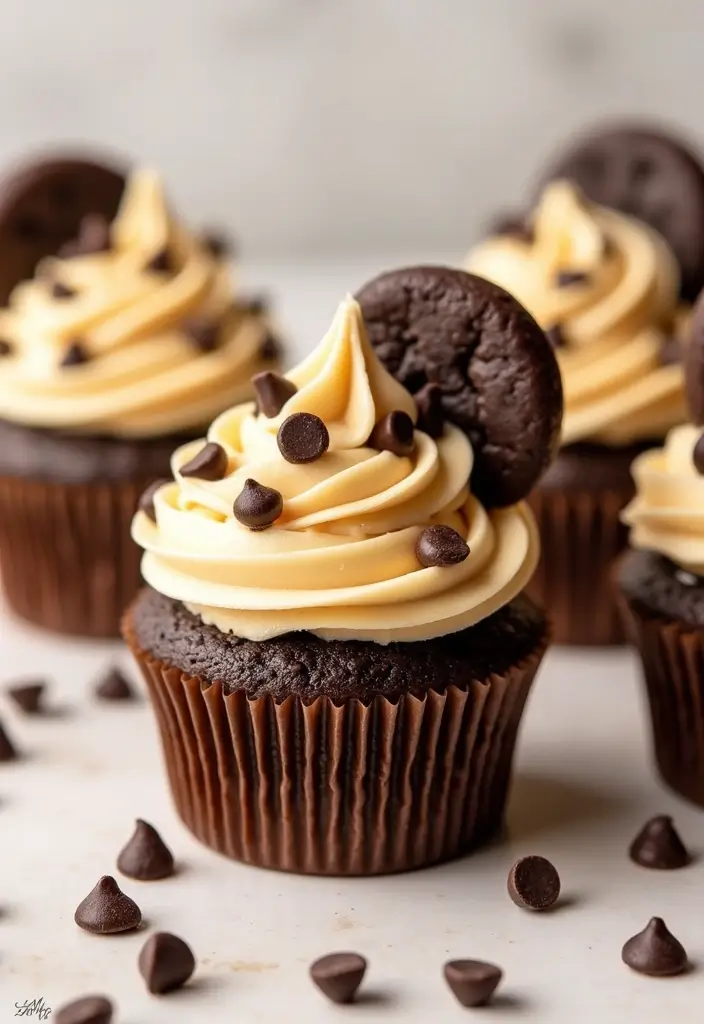 30 Wedding Cupcake Ideas for Elegant Dessert Tables - 24. Cookie Dough Indulgence