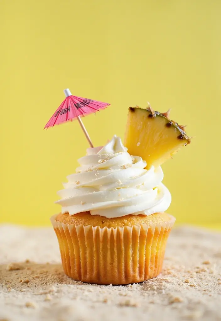 30 Wedding Cupcake Ideas for Elegant Dessert Tables - 8. Tropical Paradise