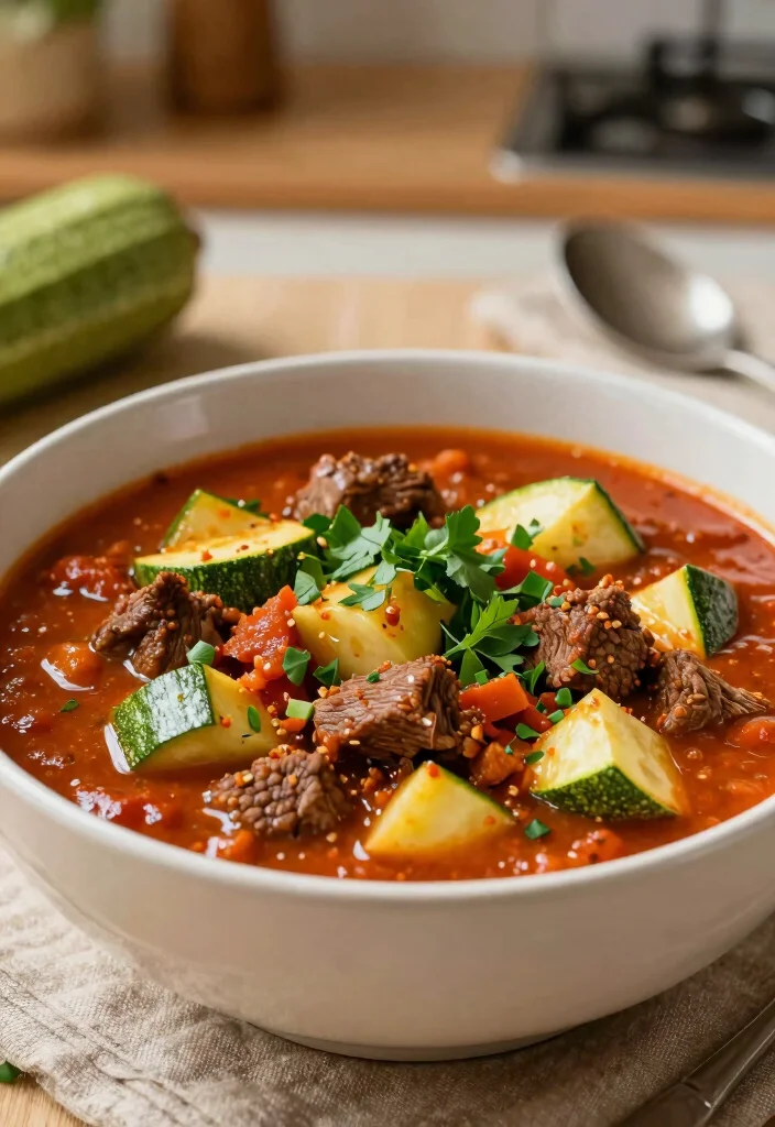 10 Best Keto Chili Recipes for Easy Hearty Low-Carb Dinners - 10. Zucchini and Beef Chili