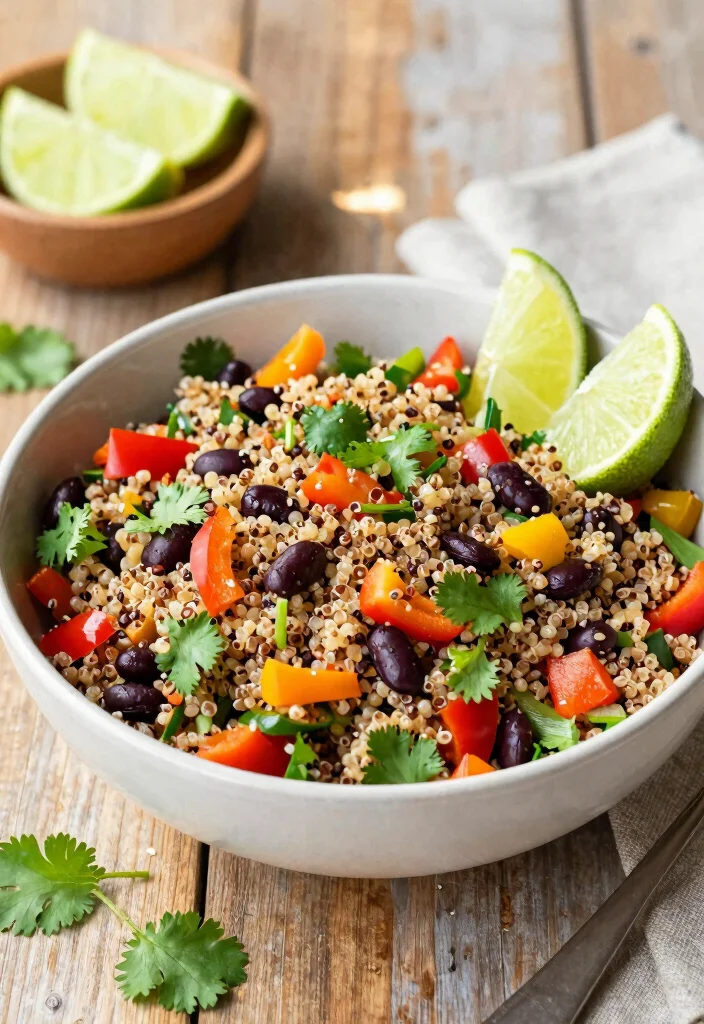10 Five-Ingredient Vegetarian Recipes for Fast Simple Meals - 1. Quinoa & Black Bean Salad