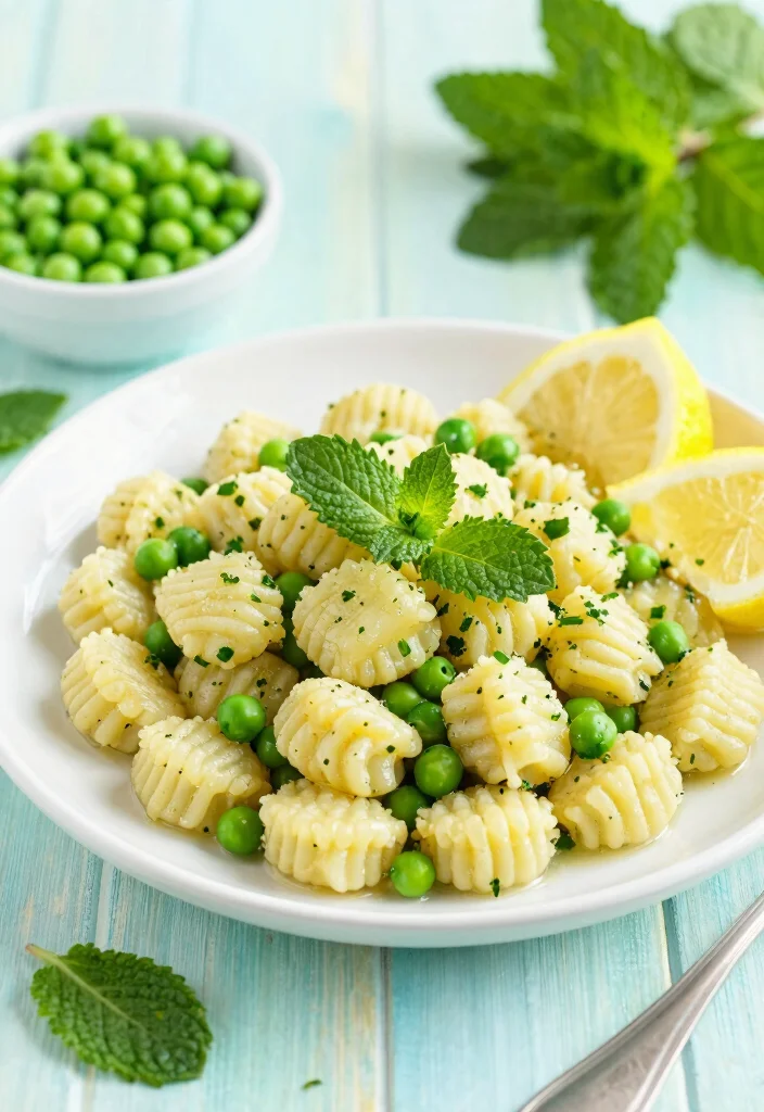 10 Healthy Gnocchi Recipes for Light Comforting Meals - 10. Pea and Mint Gnocchi with Lemon Sauce