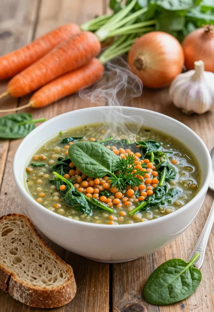 10 Iron-Rich Vegetarian Recipes for Easy Nourishing Eating - 2. Spinach and Lentil Soup