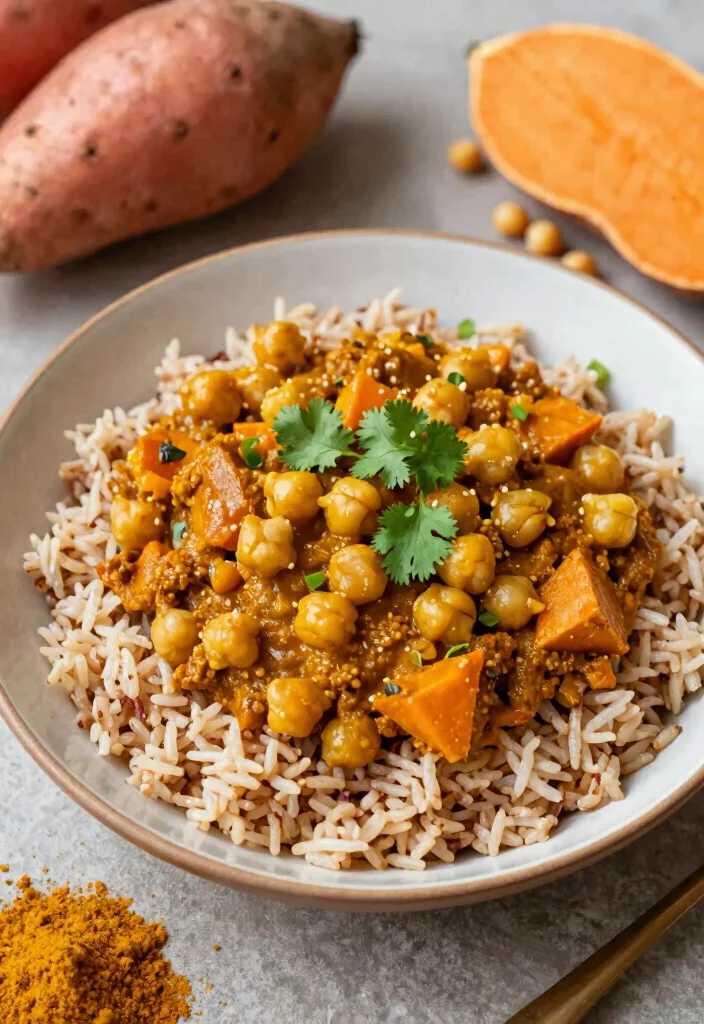 10 Iron-Rich Vegetarian Recipes for Easy Nourishing Eating - 3. Chickpea and Sweet Potato Curry