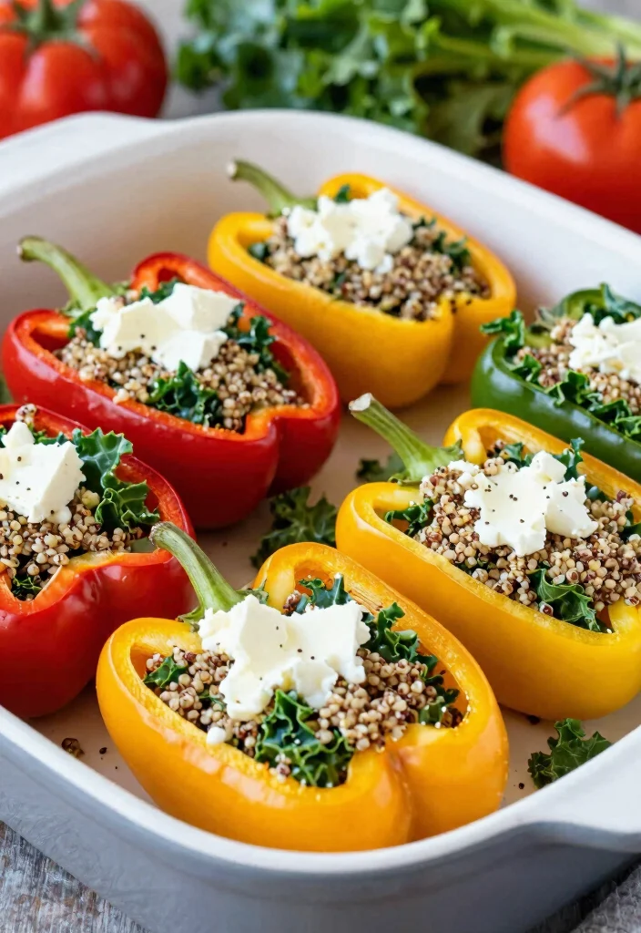 10 Iron-Rich Vegetarian Recipes for Easy Nourishing Eating - 5. Kale and Quinoa Stuffed Peppers