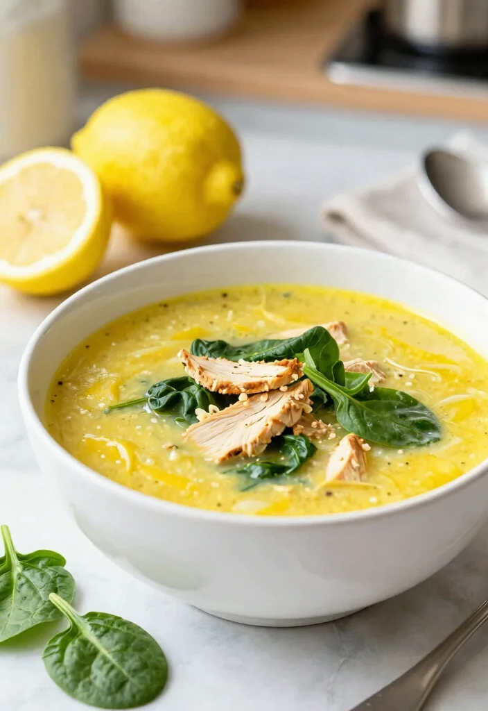 10 Keto Chicken Soup Recipes for Cozy Low-Carb Comfort - 5. Lemon Chicken Soup with Spinach