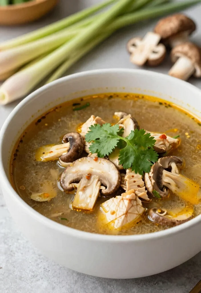 10 Keto Chicken Soup Recipes for Cozy Low-Carb Comfort - 7. Thai Chicken Soup with Mushrooms