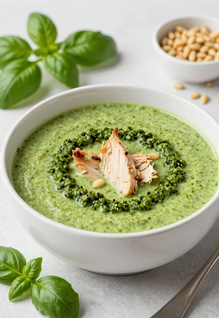 10 Keto Chicken Soup Recipes for Cozy Low-Carb Comfort - 9. Creamy Pesto Chicken Soup