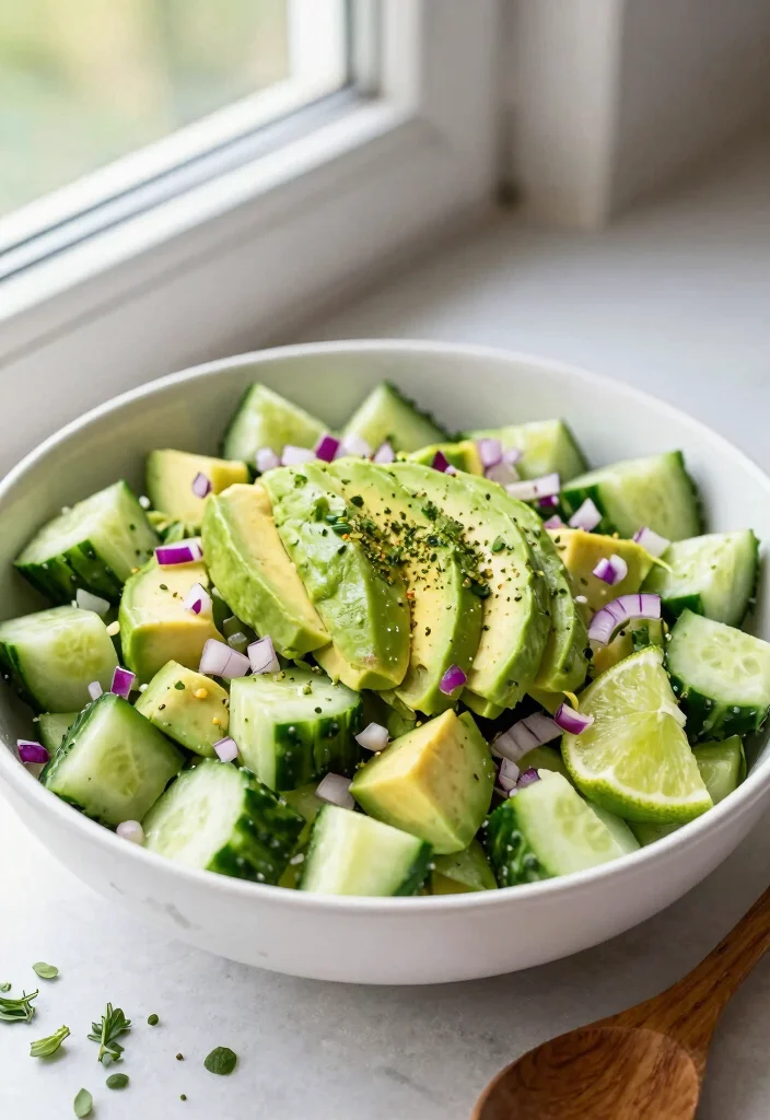 10 Keto Cucumber Recipes for Fresh Light Low-Carb Meals - 1. Cucumber Avocado Salad