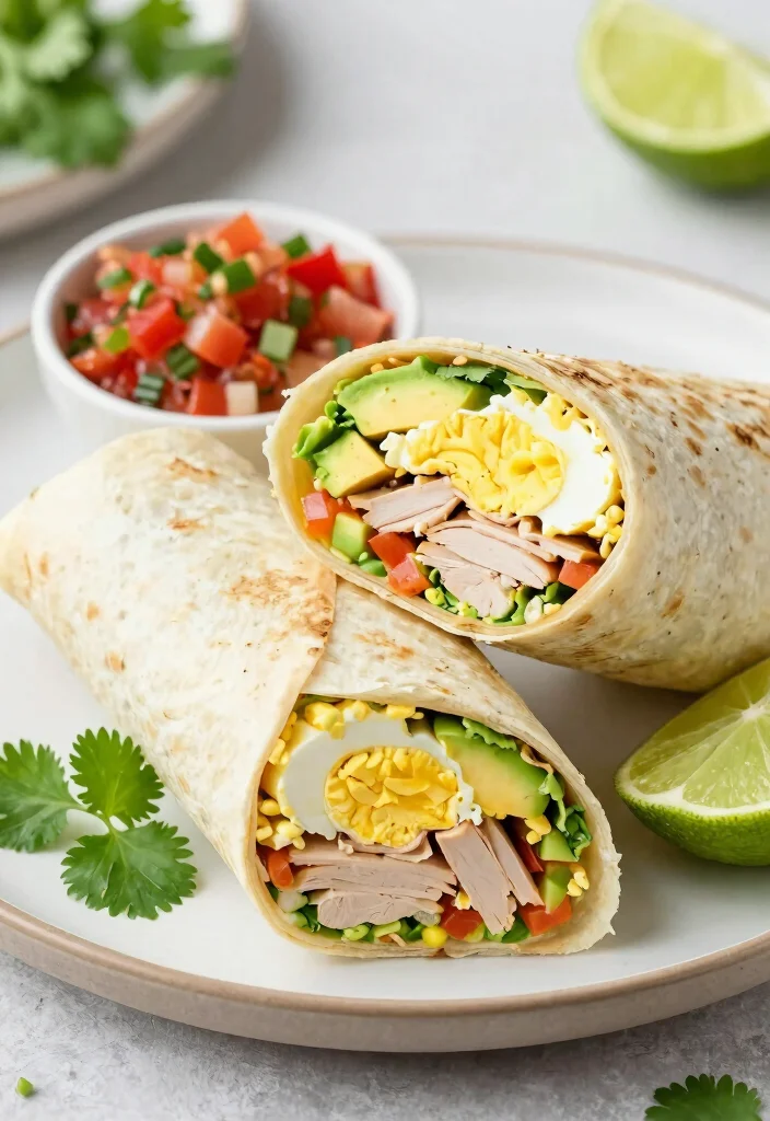 10 Keto Egg White Recipes for Light High-Protein Eating - 4. Egg White and Turkey Breakfast Wrap