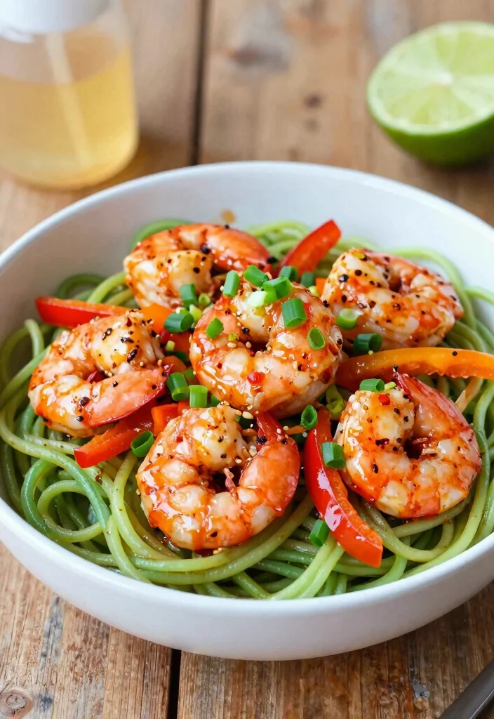 10 Keto Zoodle Recipes for Fresh Low-Carb Pasta Alternatives - 2. Spicy Shrimp Zoodle Bowl