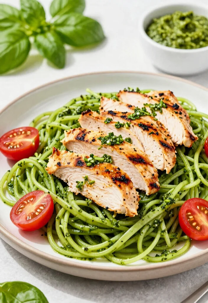 10 Keto Zoodle Recipes for Fresh Low-Carb Pasta Alternatives - 3. Pesto Chicken Zoodles