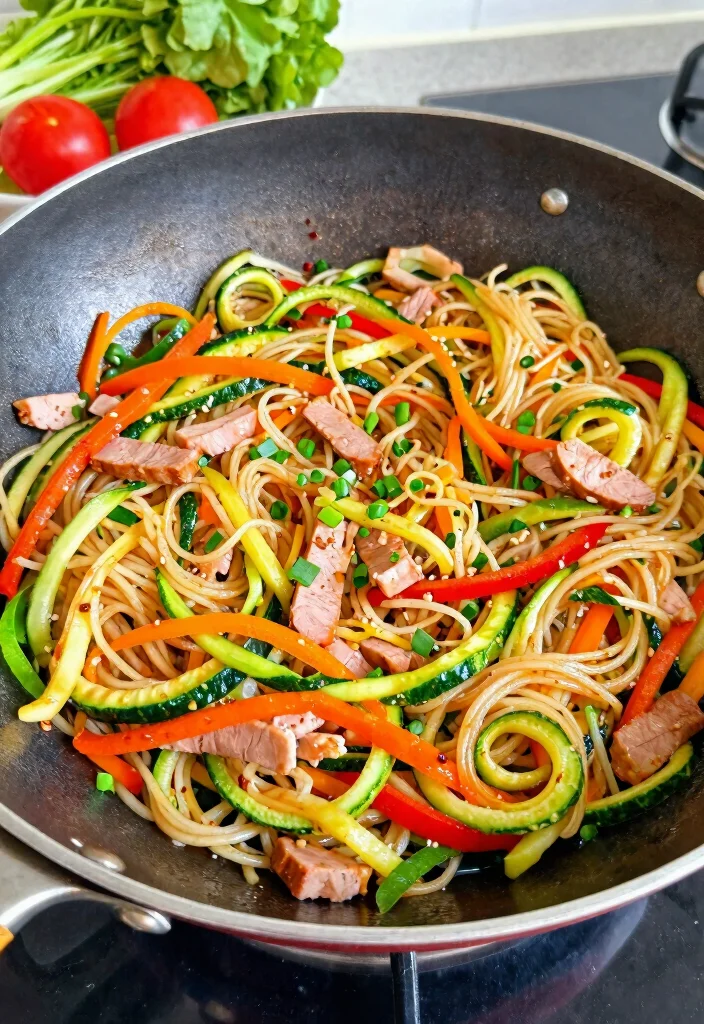 10 Keto Zoodle Recipes for Fresh Low-Carb Pasta Alternatives - 7. Zoodle Egg Noodle Stir-Fry