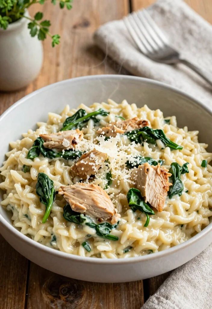 10 Low-FODMAP Dinner Recipes for Gentle Simple Eating - 1. Creamy Chicken and Spinach Risotto