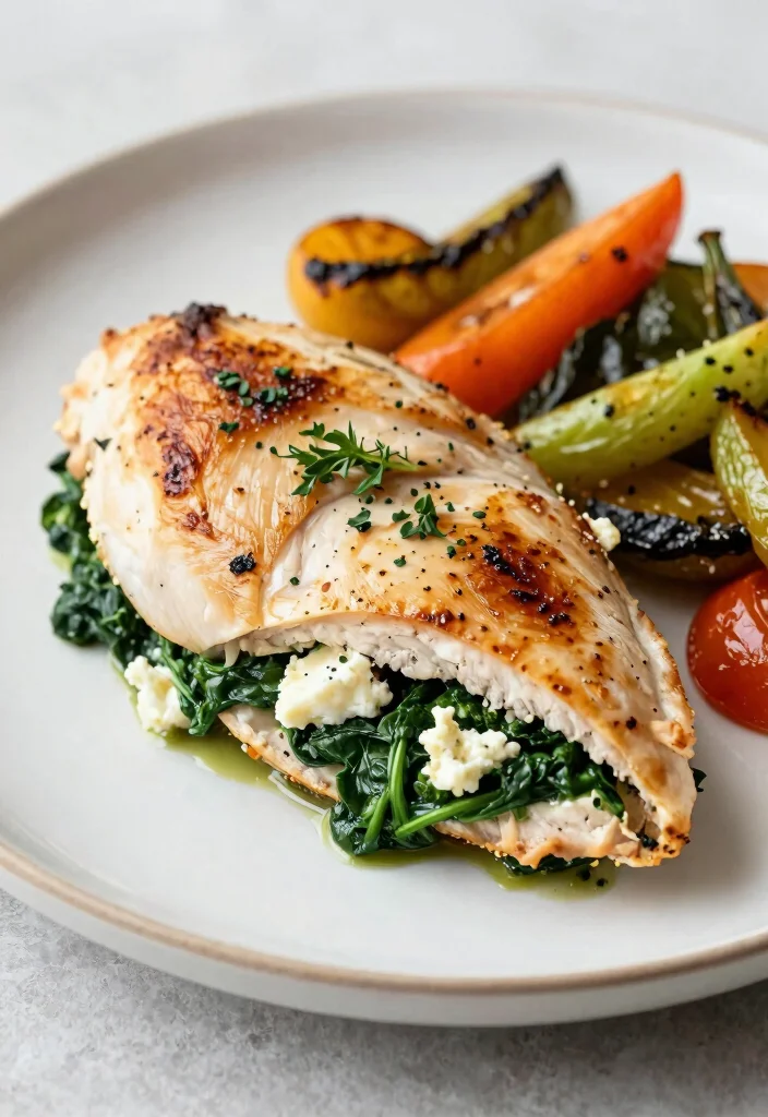 10 Low-FODMAP Dinner Recipes for Gentle Simple Eating - 8. Spinach and Feta Stuffed Chicken Breast