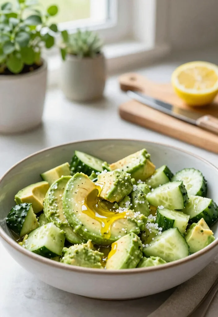 10 Low-Histamine Vegetarian Recipes for Gentle Simple Eating - 1. Creamy Avocado and Cucumber Salad