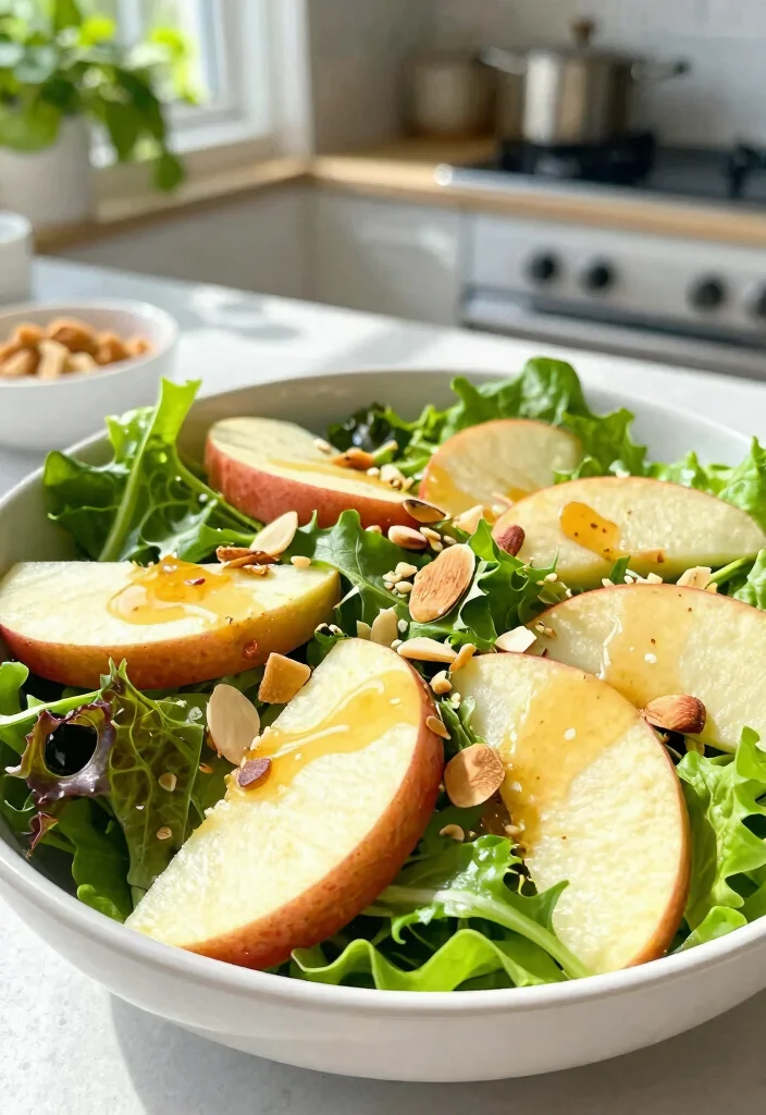 10 Low-Histamine Vegetarian Recipes for Gentle Simple Eating - 10. Apple and Almond Salad with Maple Dressing