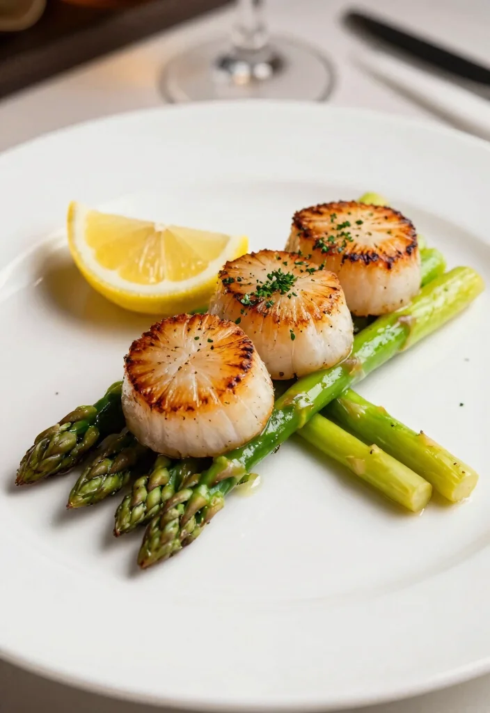 10 Scallop Dinner Recipes for Easy Elegant Weeknight Meals - 4. Lemon Herb Seared Scallops with Asparagus