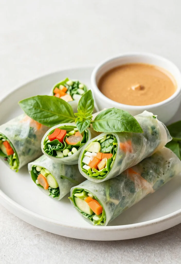 10 Thai Basil Vegetarian Recipes for Bright Herb-Packed Meals - 10. Thai Basil Spring Rolls